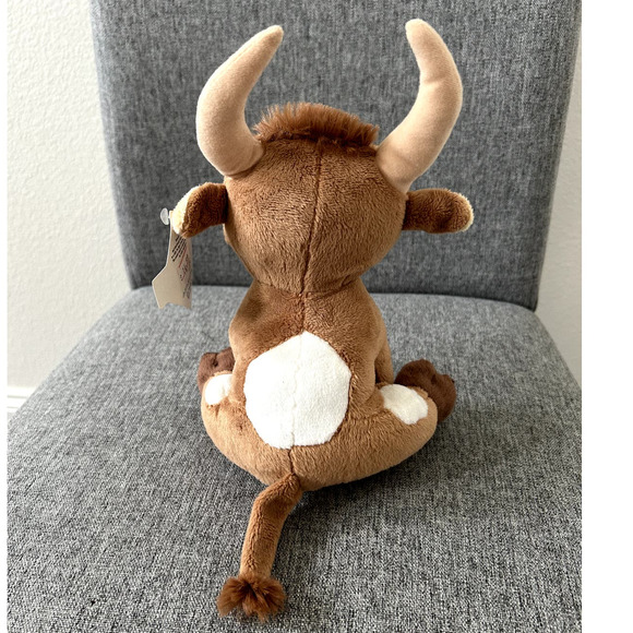 The Petting Zoo Plush Longhorn Bright Eye Stuffed Animal, 8” - Picture 4 of 4